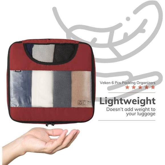 6 Pc Set Packing Cubes Luggage Packing Organizers for Travel Accessories - Picture 6 of 7